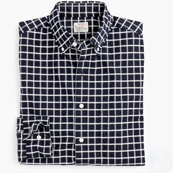 J.Crew Slim Cut Black White Checkered Oxford Button Down Shirt - Picture 1 of 5